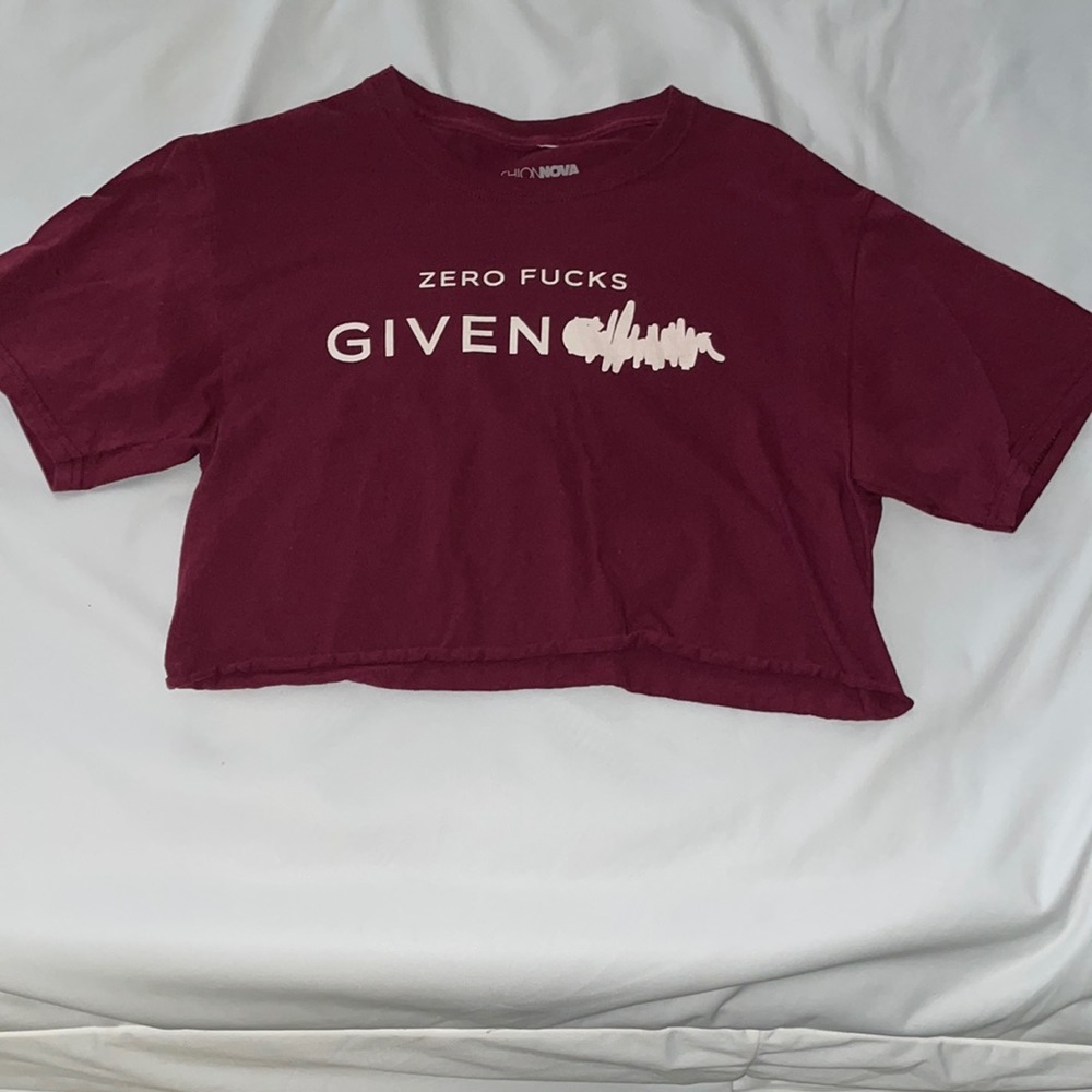 NOT AVAILABLE Burgundy Crop Top